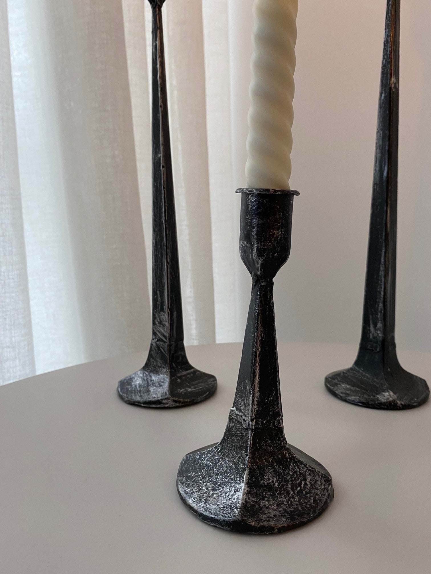 Silhouette Antique Bronze Candle Stands, 4 pc