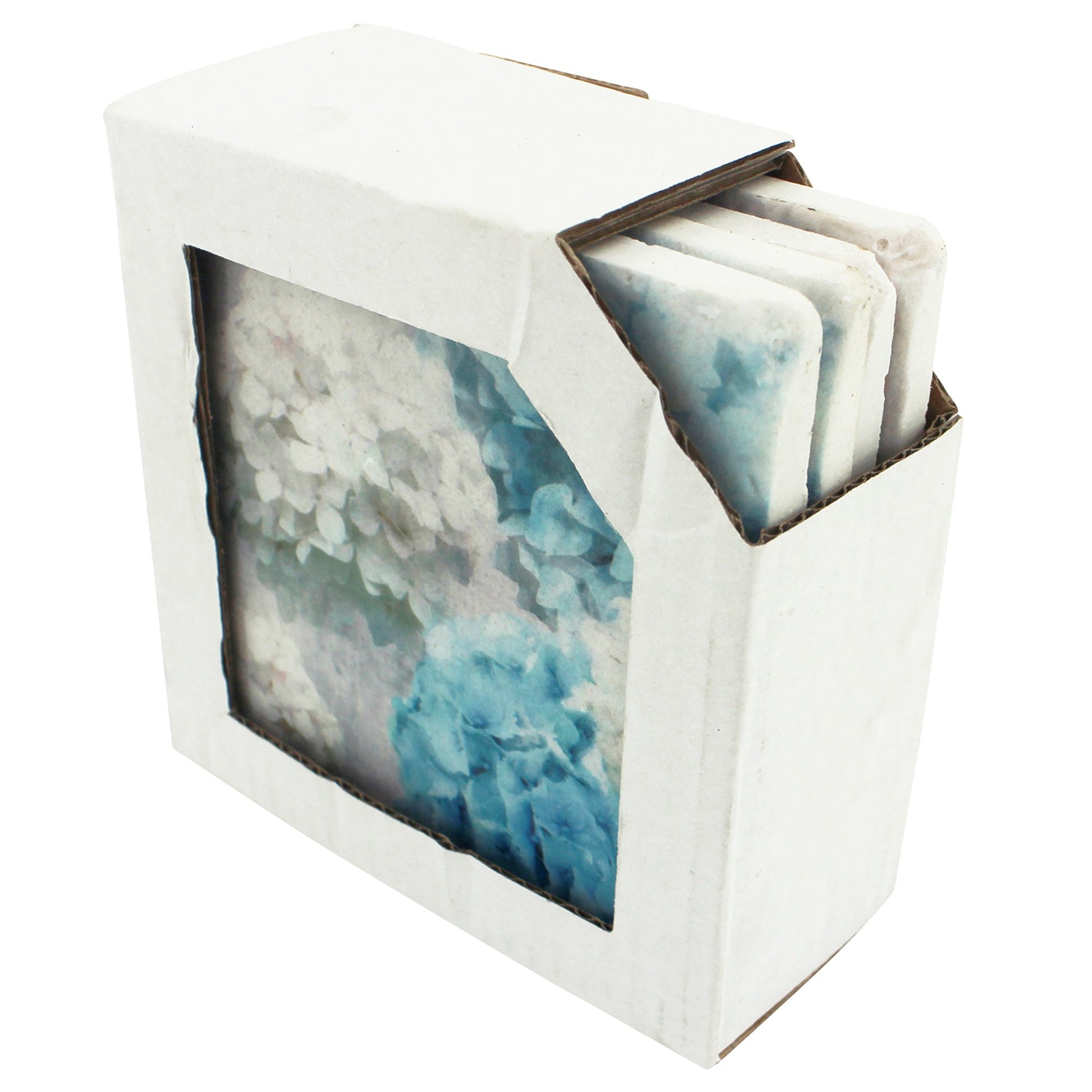 S/4 Hydrangea Resin Coasters 10x10cm 10x10 cm