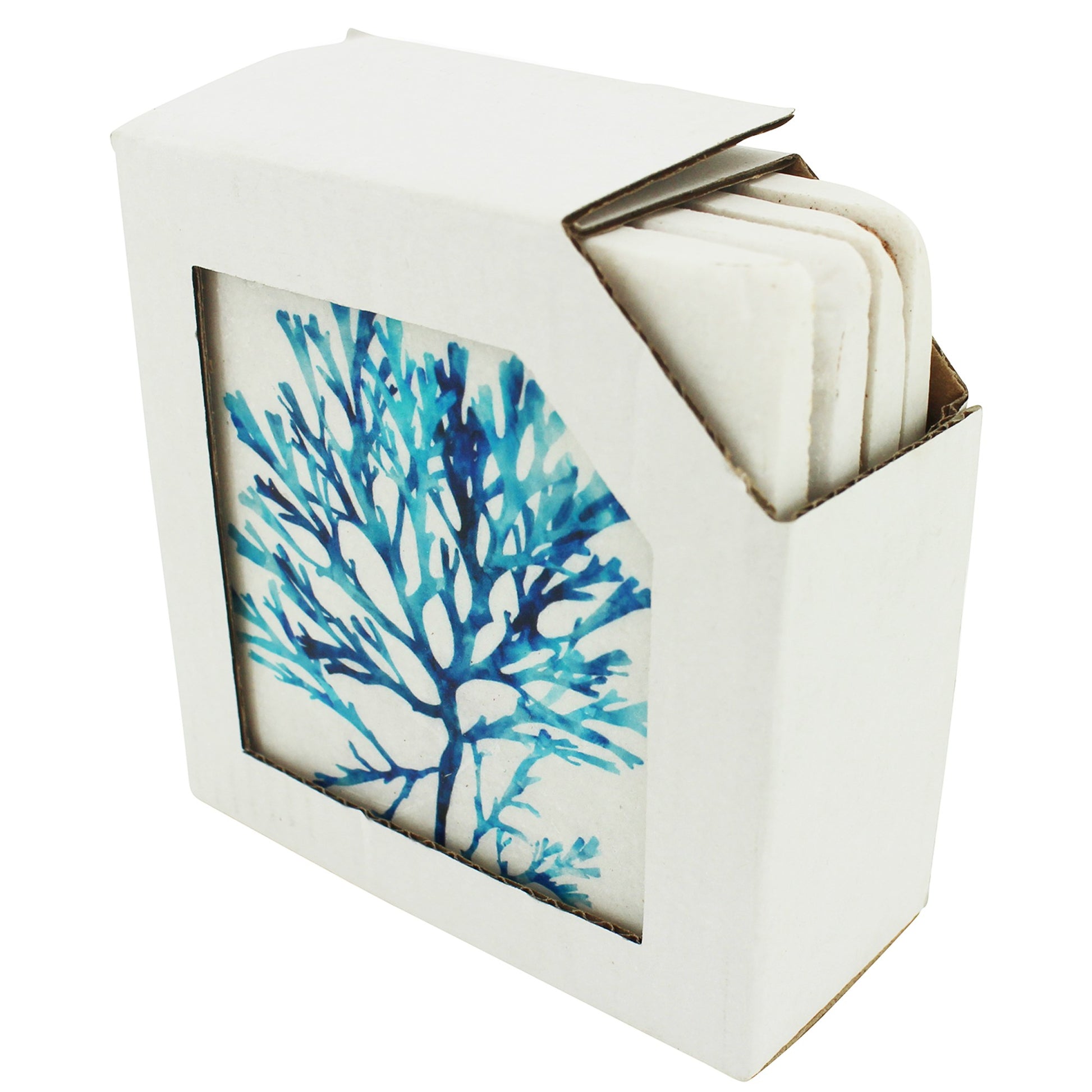 S/4 Sara Coral Resin Coasters 10x10cm 10x10 cm