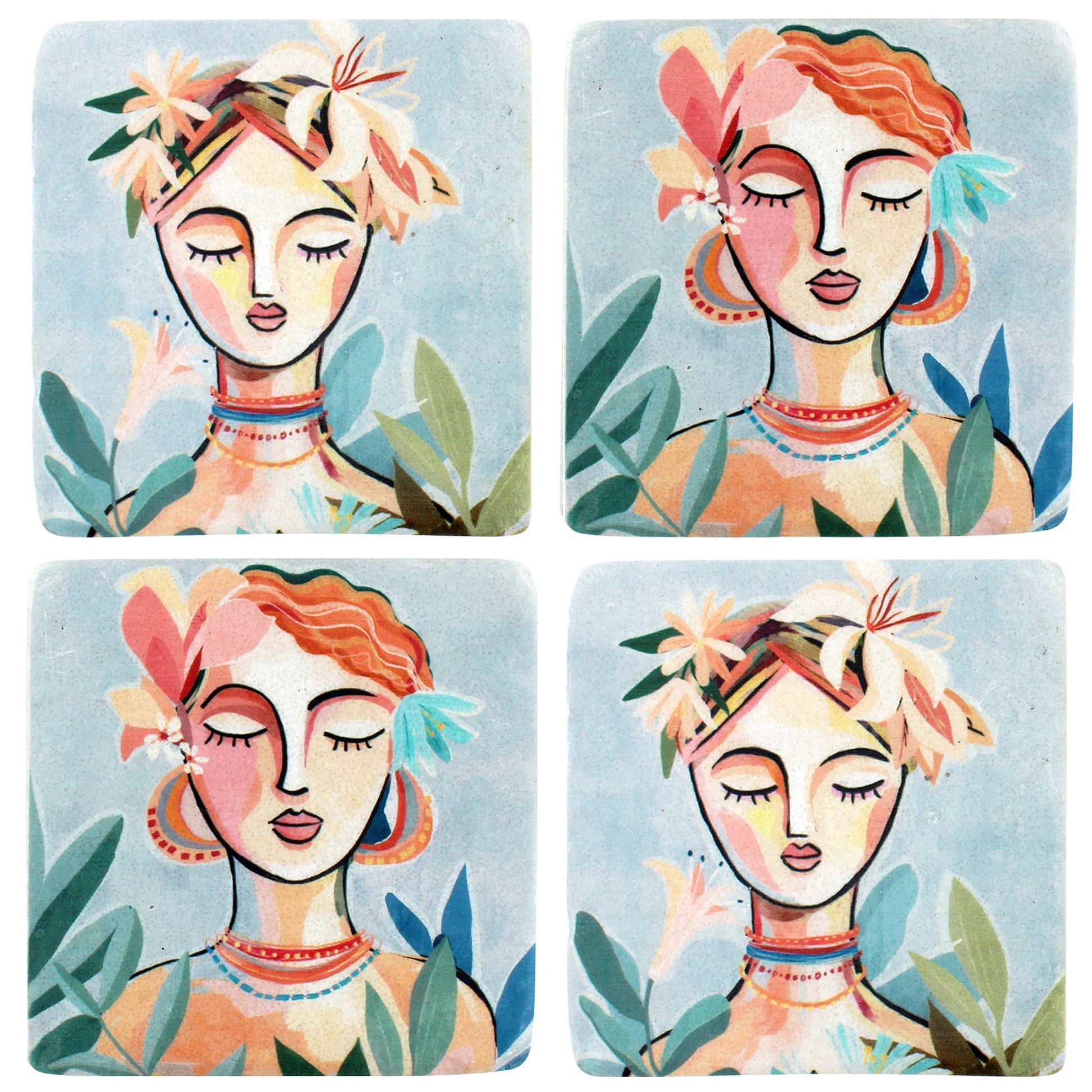 S/4 Composure Resin Coasters 10x10cm 10x10 cm