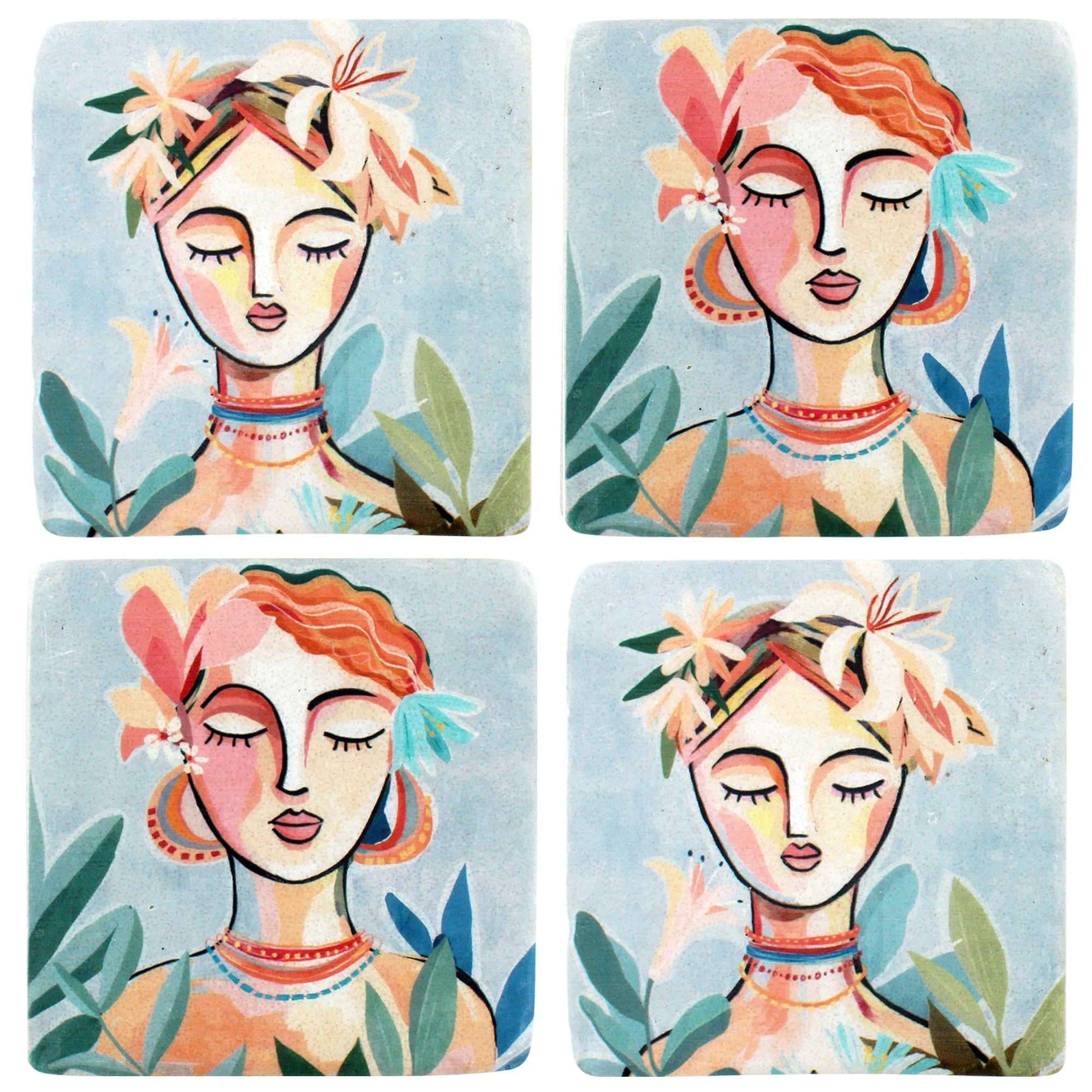 S/4 Composure Resin Coasters 10x10cm 10x10 cm