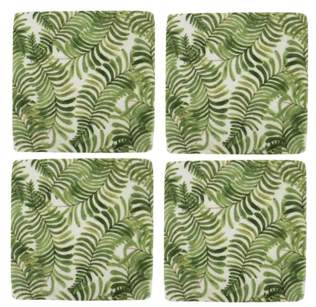 S/4 A Good Fern Resin Coasters 10x10cm 10x10 cm