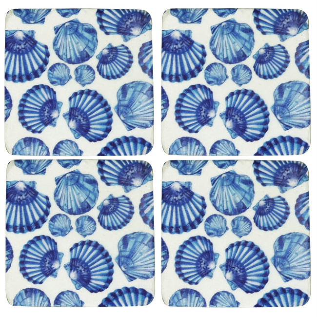S/4 Shellabrate Resin Coasters 10x10cm 10x10 cm