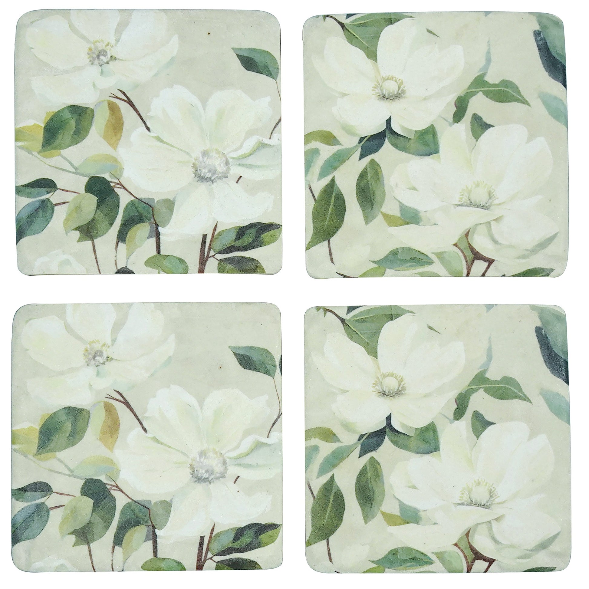S/4 Posy Parade Resin Coasters 10x10cm 10x10 cm
