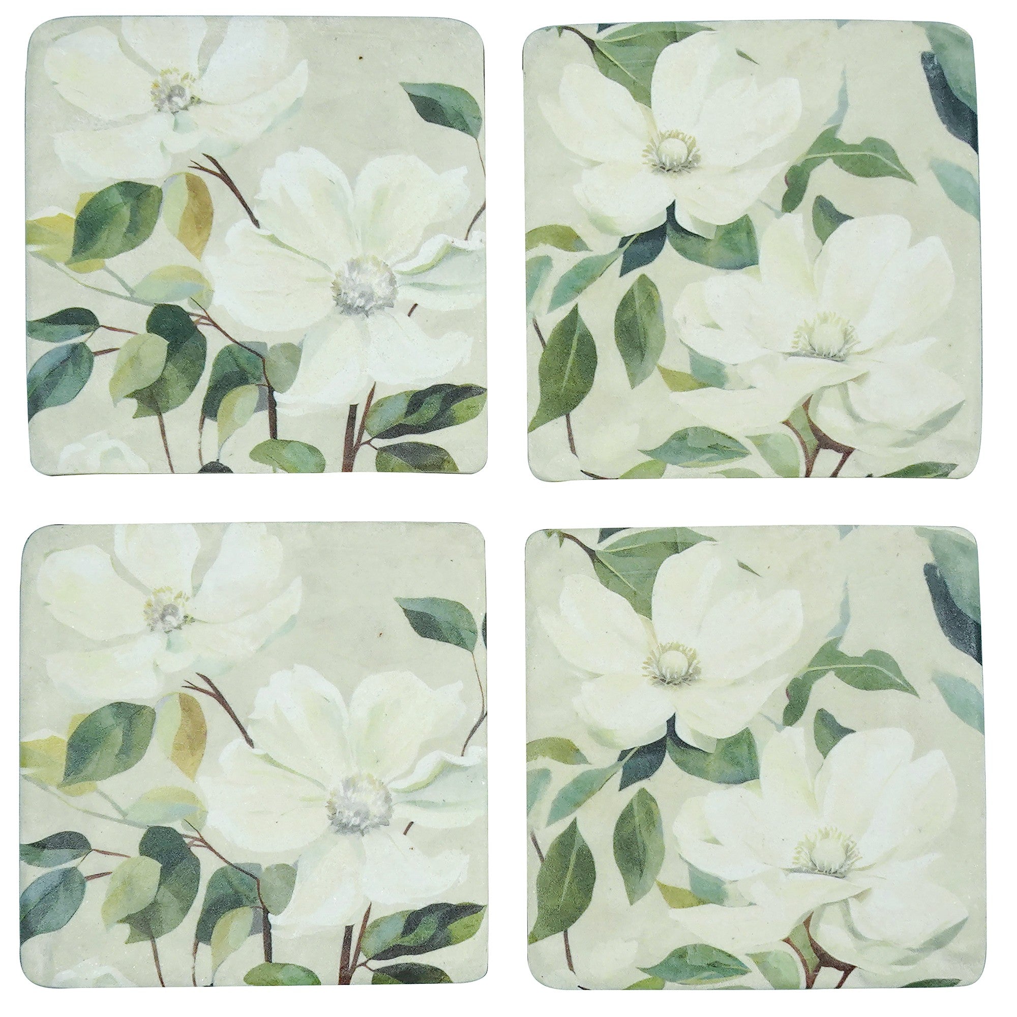 S/4 Posy Parade Resin Coasters 10x10cm 10x10 cm
