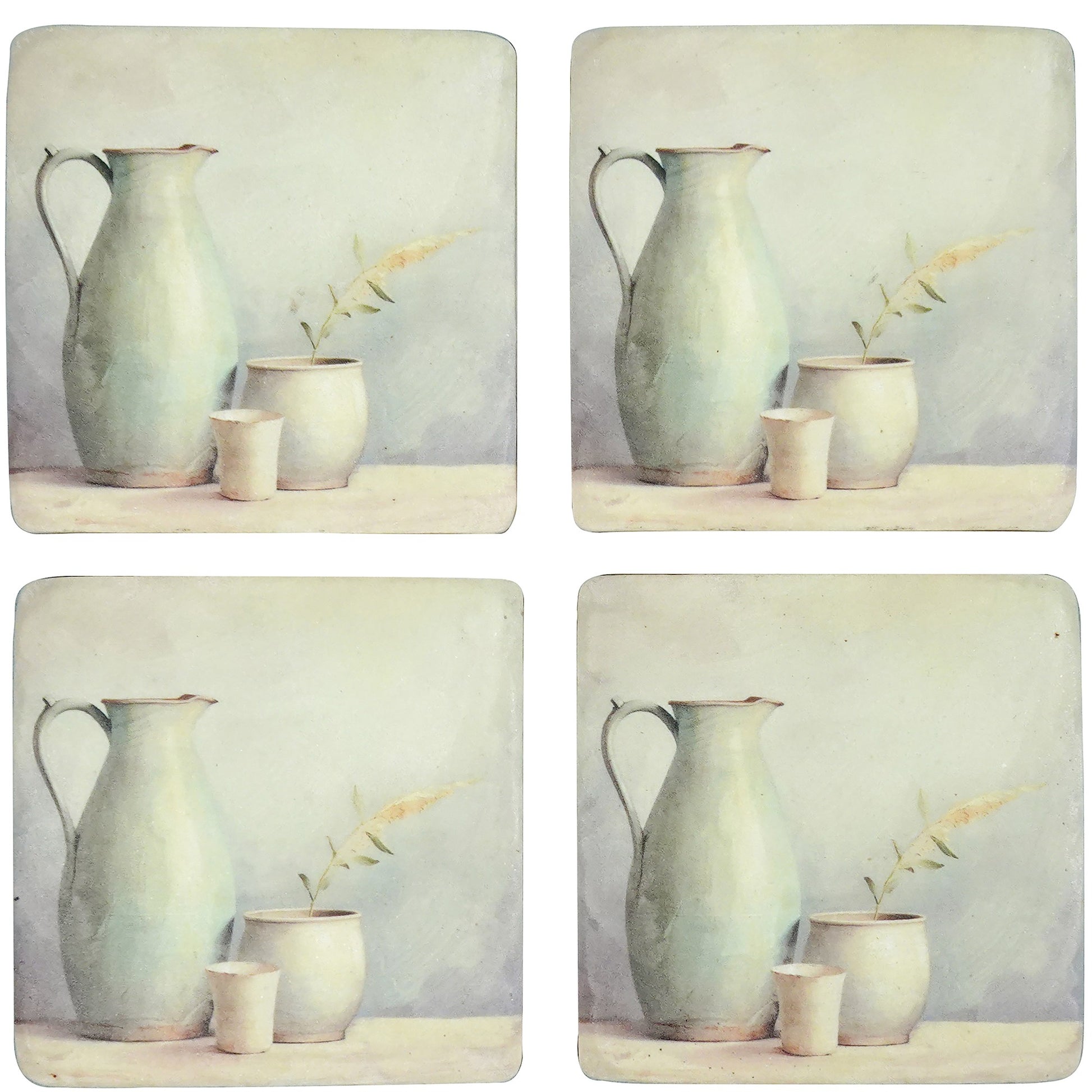 S/4 Jug-a-Love Resin Coasters 10x10cm 10x10 cm