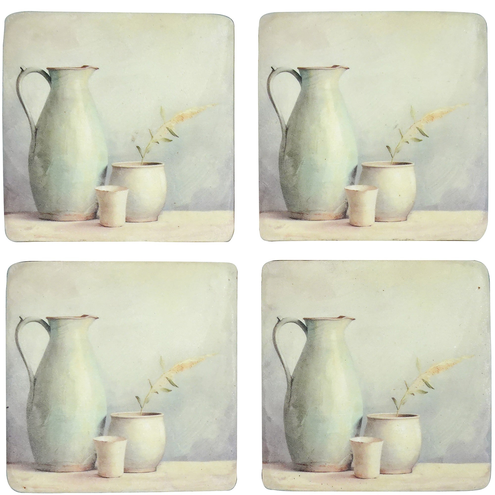 S/4 Jug-a-Love Resin Coasters 10x10cm 10x10 cm