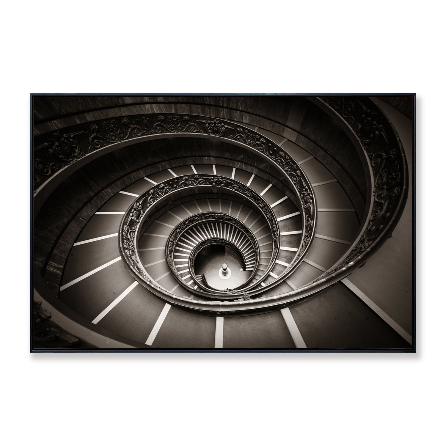 Spiral Staircase Framed Canvas Print 120x80 cm 120x80 cm