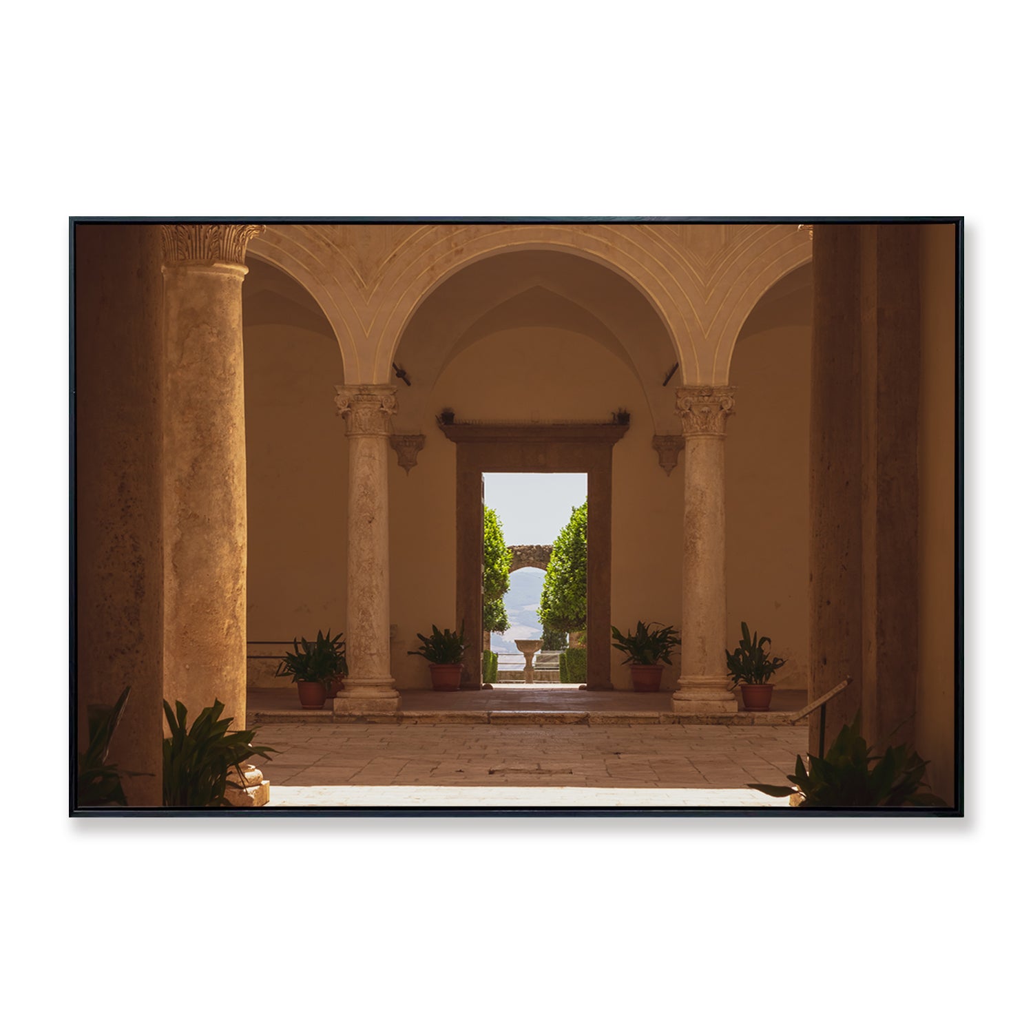 Piccolomini Palace Framed Canvas Print 120x80 cm 120x80 cm