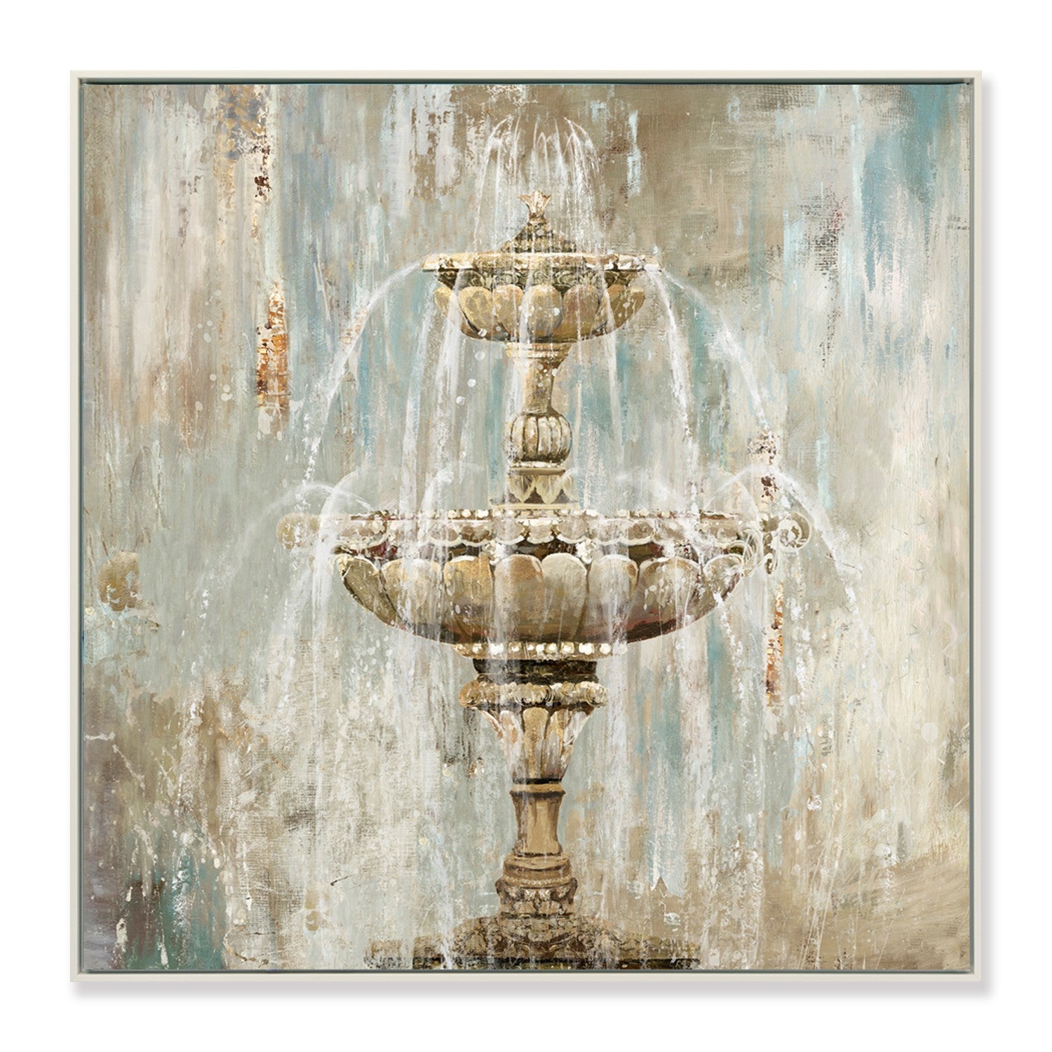 The Marble Fountain Framed Canvas Print 60x60 60x60 cm