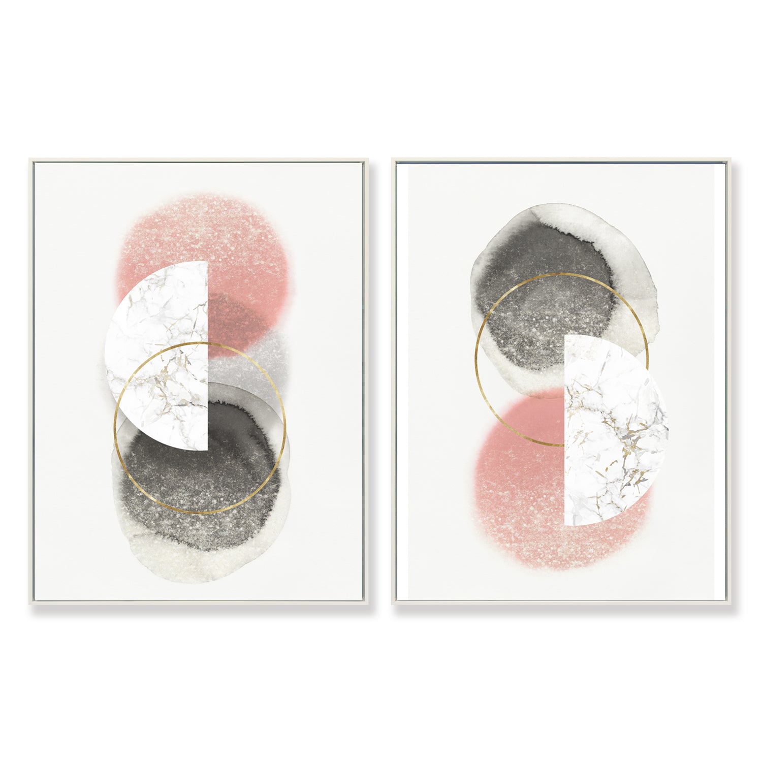 Modern Duo set of 2 Framed Canvas Prints 45x60 45x60 cm